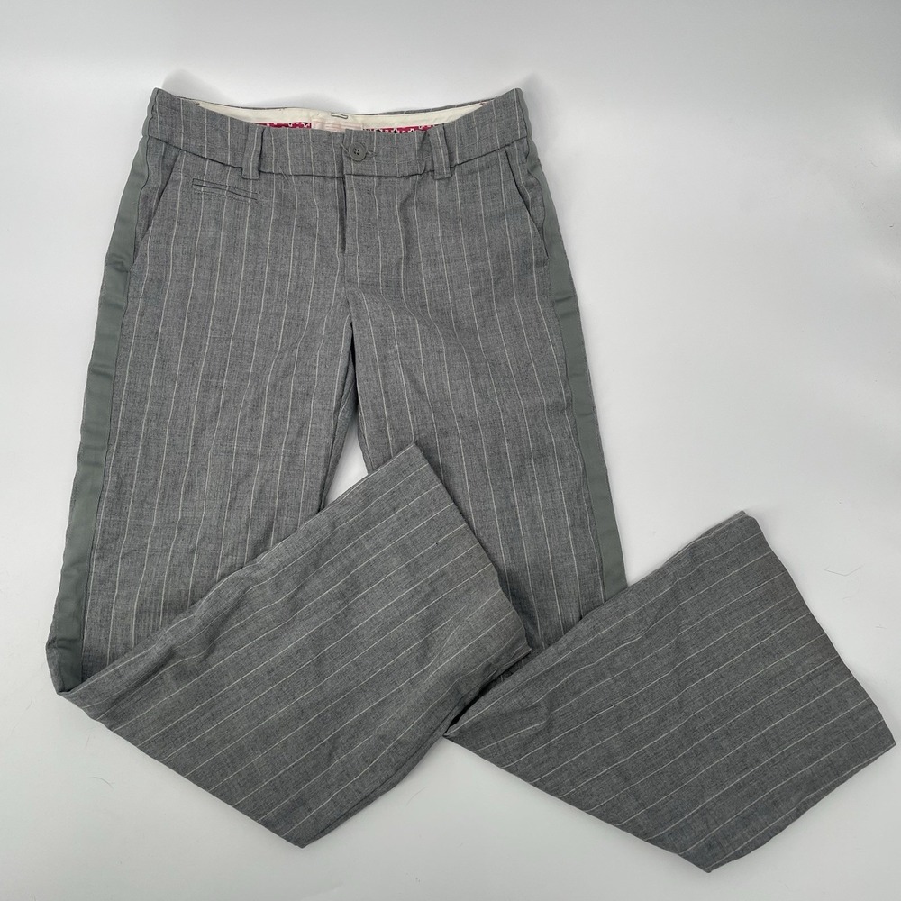 VTG Y2K American Eagle‎ Gray Mid Rise Flare Leg Dress Pant 10 Wool Blend Stretch